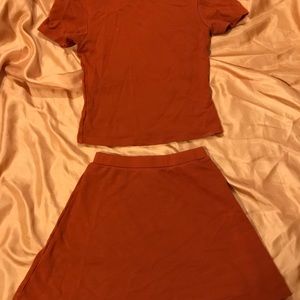 Orange skirt two piece